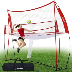 14 * 11FT Volleyball Training Equipment Net for Indoor Outdoor Use Volleyball Practice Net Great for Serving and Dunking Drills with Easy Setup