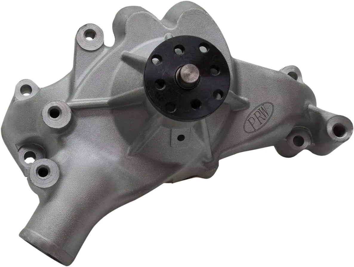 1445401 Performance Quotient As-Cast 5/8" Pilot Shaft High Flow Long-Style Aluminum Water Pump for Chevy BB Mark IV 1969-87