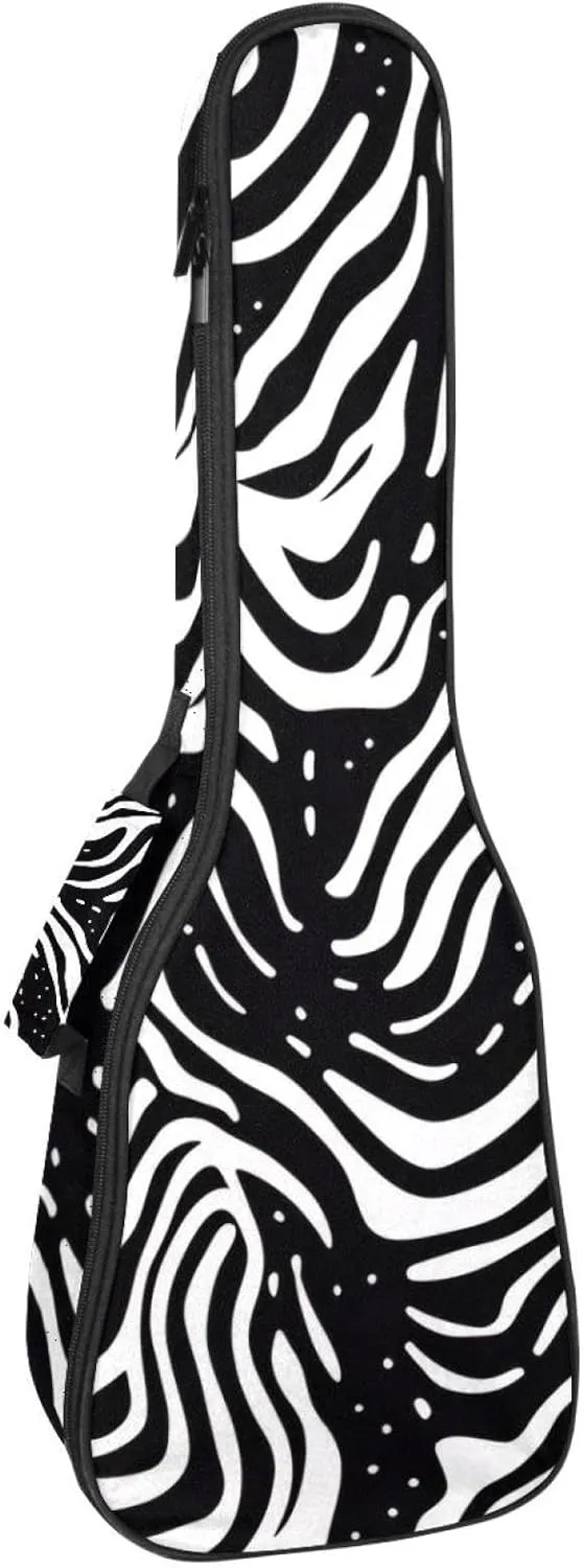 23" Ukulele Bag Abstract Liquid Stripes Background Padding Carry Case Ukulele Cover with Storage and Thick Handle