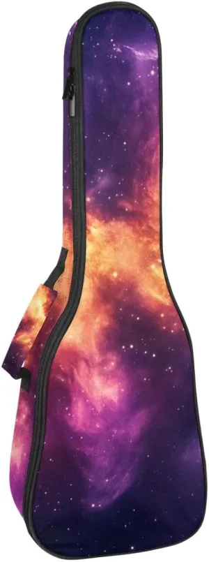 23" Ukulele Bag Stary Night Cosmos Universe Astronomy Padding Carry Case Ukulele Cover with Storage and Thick Handle
