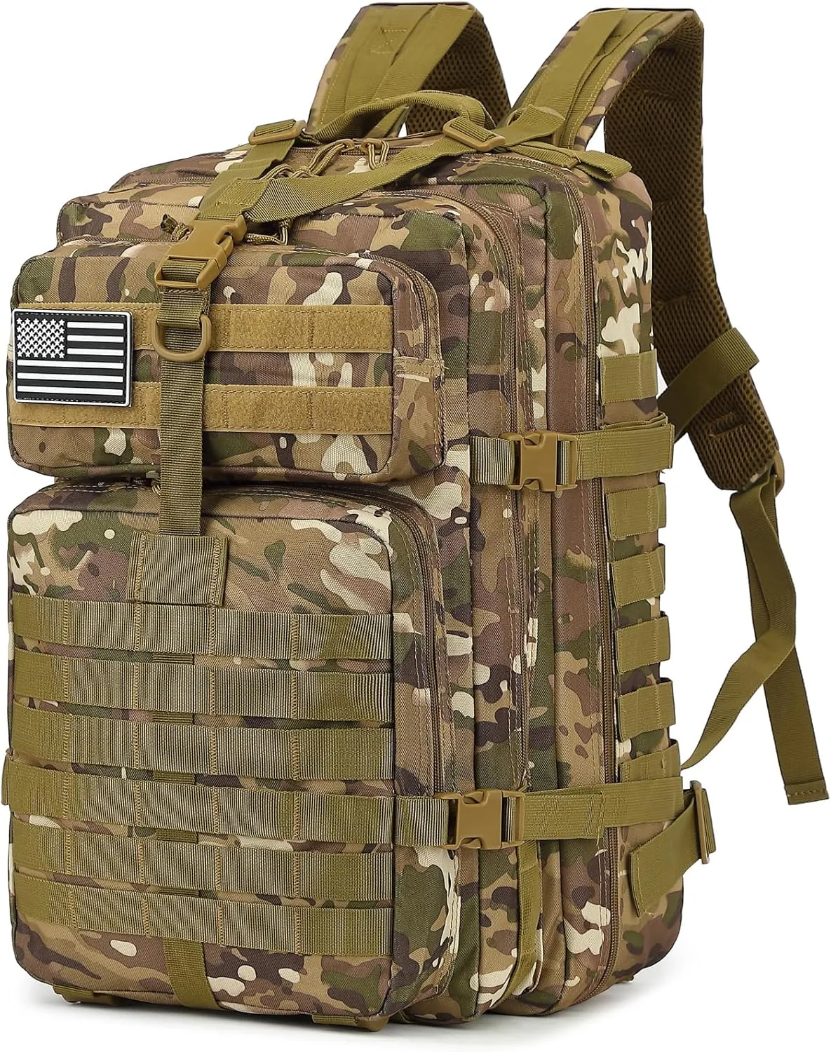 45L Military Tactical Backpack for Men Women, 3 Day Assault Pack Army Camping Molle Bag Hiking Backpacks (CP Camo)