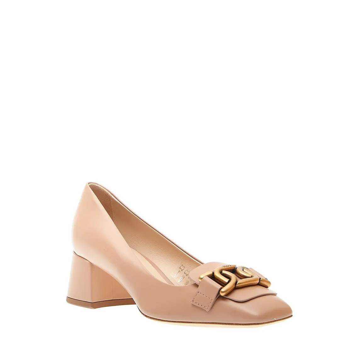 50Mm Heel Pump In Nude Leather