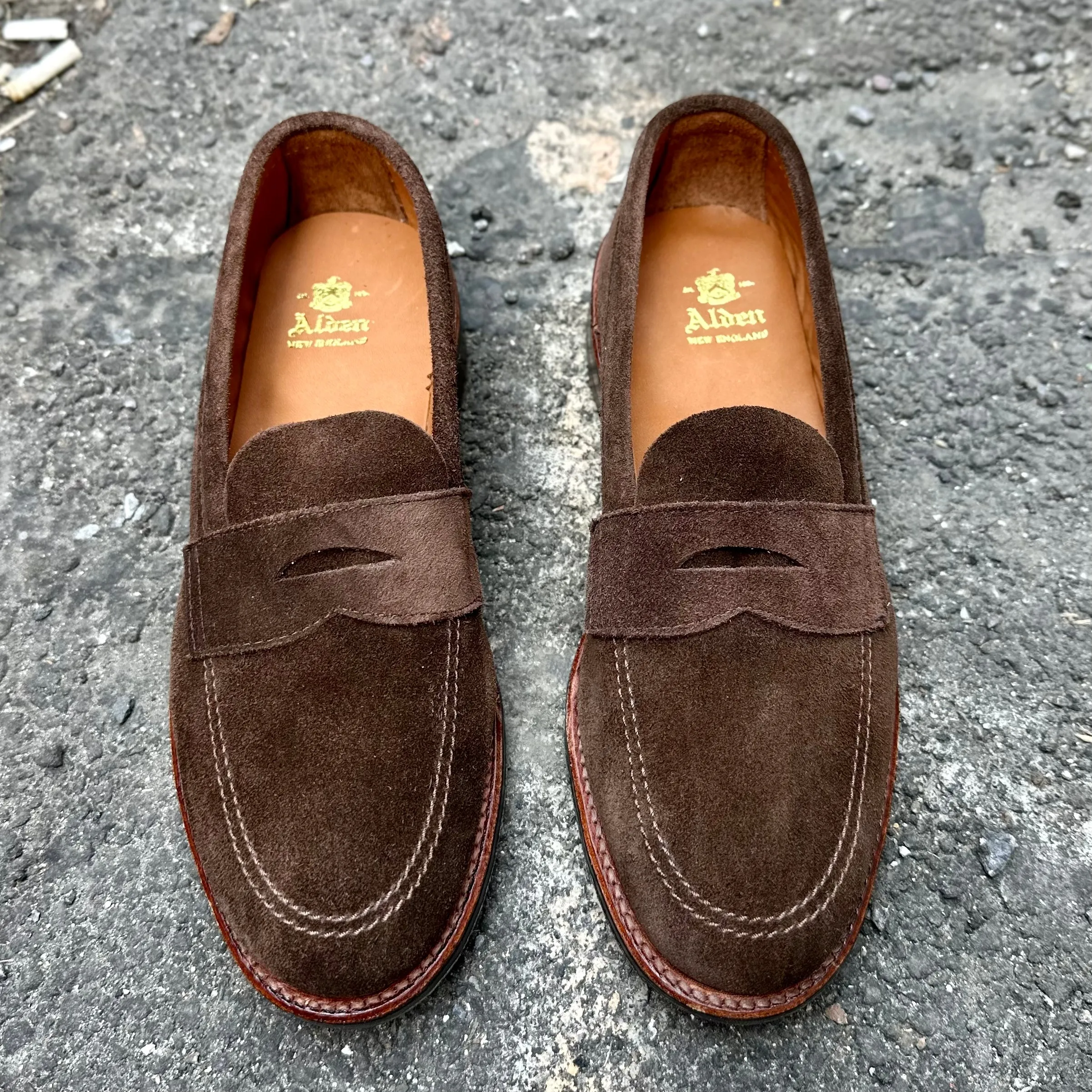6224L - Unlined Penny Mocc in Brown Suede