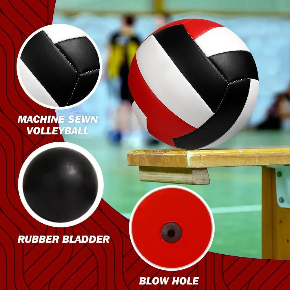 9 Pack Official Size 5 Volleyballs, Indoor Outdoor Volleyball Waterproof Soft Pool Beach Volleyball Ball of Composite Leather Inflatable with Pump for Adults Teen
