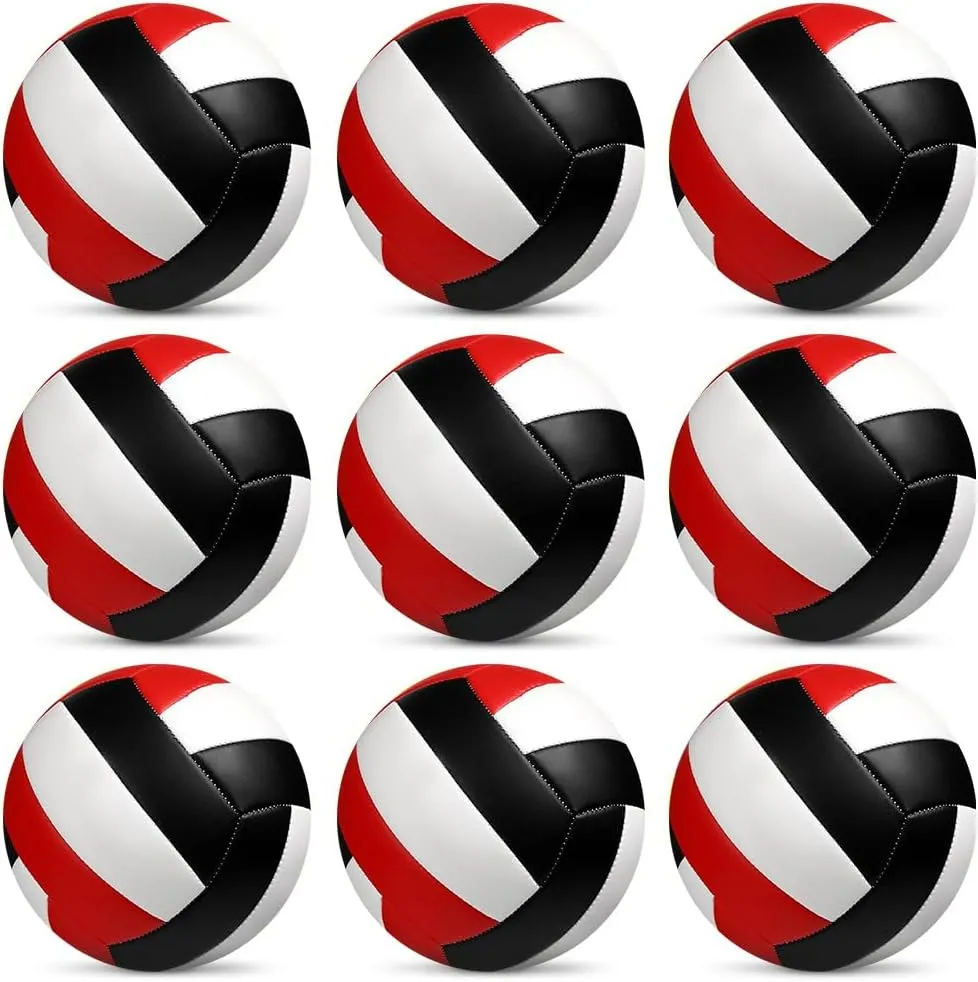 9 Pack Official Size 5 Volleyballs, Indoor Outdoor Volleyball Waterproof Soft Pool Beach Volleyball Ball of Composite Leather Inflatable with Pump for Adults Teen