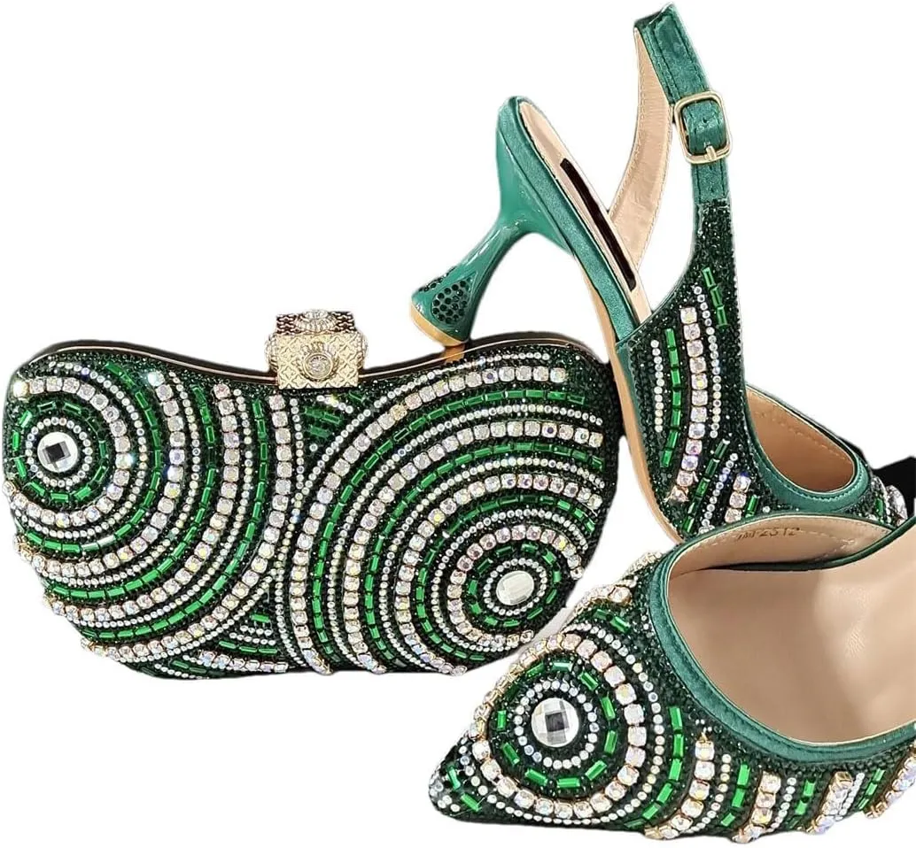 All-Match Stiletto Heel Square Toe Party Office Women Sandals Crossbody Bag Set