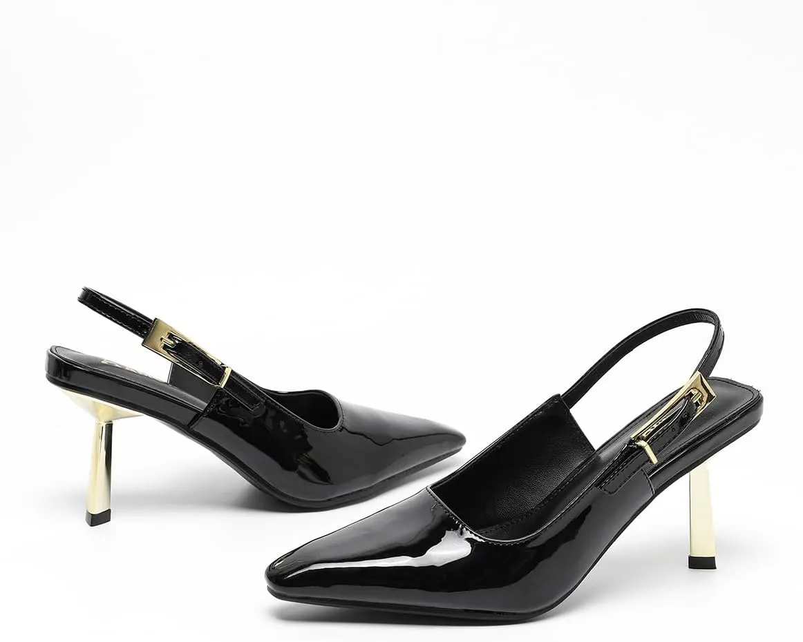 Amoji Women 3.5 In Kitten Heel Slingback Dress Shoes FZ334