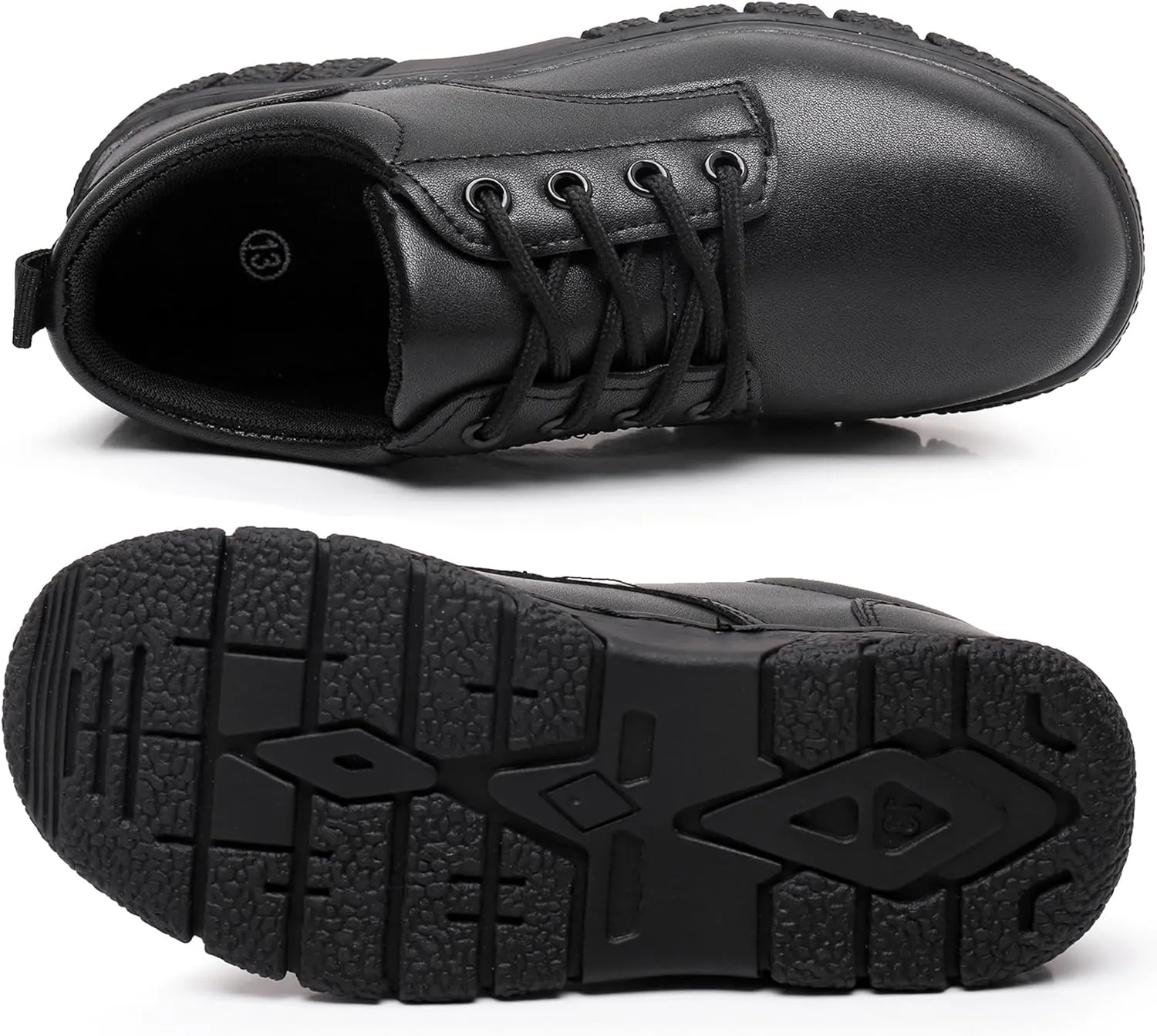 Apakowa Boys Oxford School Uniform Loafer Shoes Adjustable Strap Comfort Dress Shoes (Toddler/Little Kid/Big Kid)