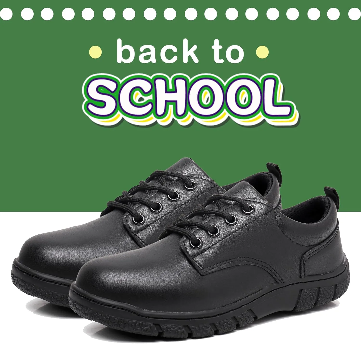 Apakowa Boys Oxford School Uniform Loafer Shoes Adjustable Strap Comfort Dress Shoes (Toddler/Little Kid/Big Kid)