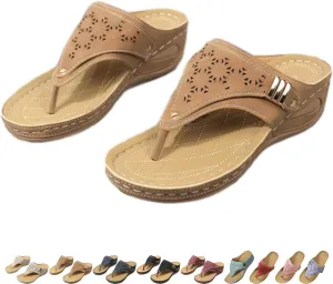 Avylays Orthopedic Sandals, Breathable Mesh Sports Sandals With Non-Slip Sole, Wedge Heel Thick-Soled Slippers Womens