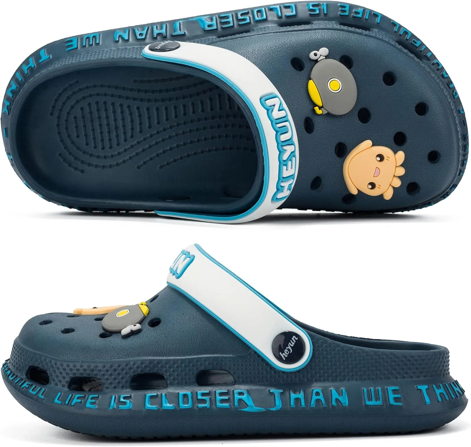 Azooken Kid's Cute Clogs Slides Boys Girls Slippers Beach Pool Shower Sandals Cartoon Garden Shoes(Toddler/Little Kids/Big Kids)
