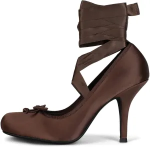 Ballet Heels for Women with Lace up Bows Closed Toe Mary Jane Heels Comfortable Square Toe Womens Ballerina Pumps Casual Dress Shoes for Women Dressy.