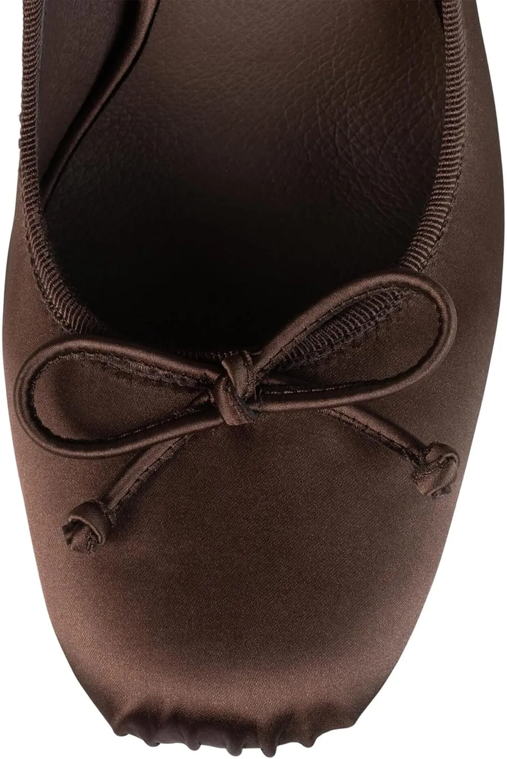 Ballet Heels for Women with Lace up Bows Closed Toe Mary Jane Heels Comfortable Square Toe Womens Ballerina Pumps Casual Dress Shoes for Women Dressy.