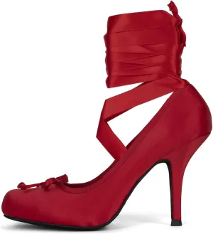 Ballet Heels for Women with Lace up Bows Closed Toe Mary Jane Heels Comfortable Square Toe Womens Ballerina Pumps Casual Dress Shoes for Women Dressy.