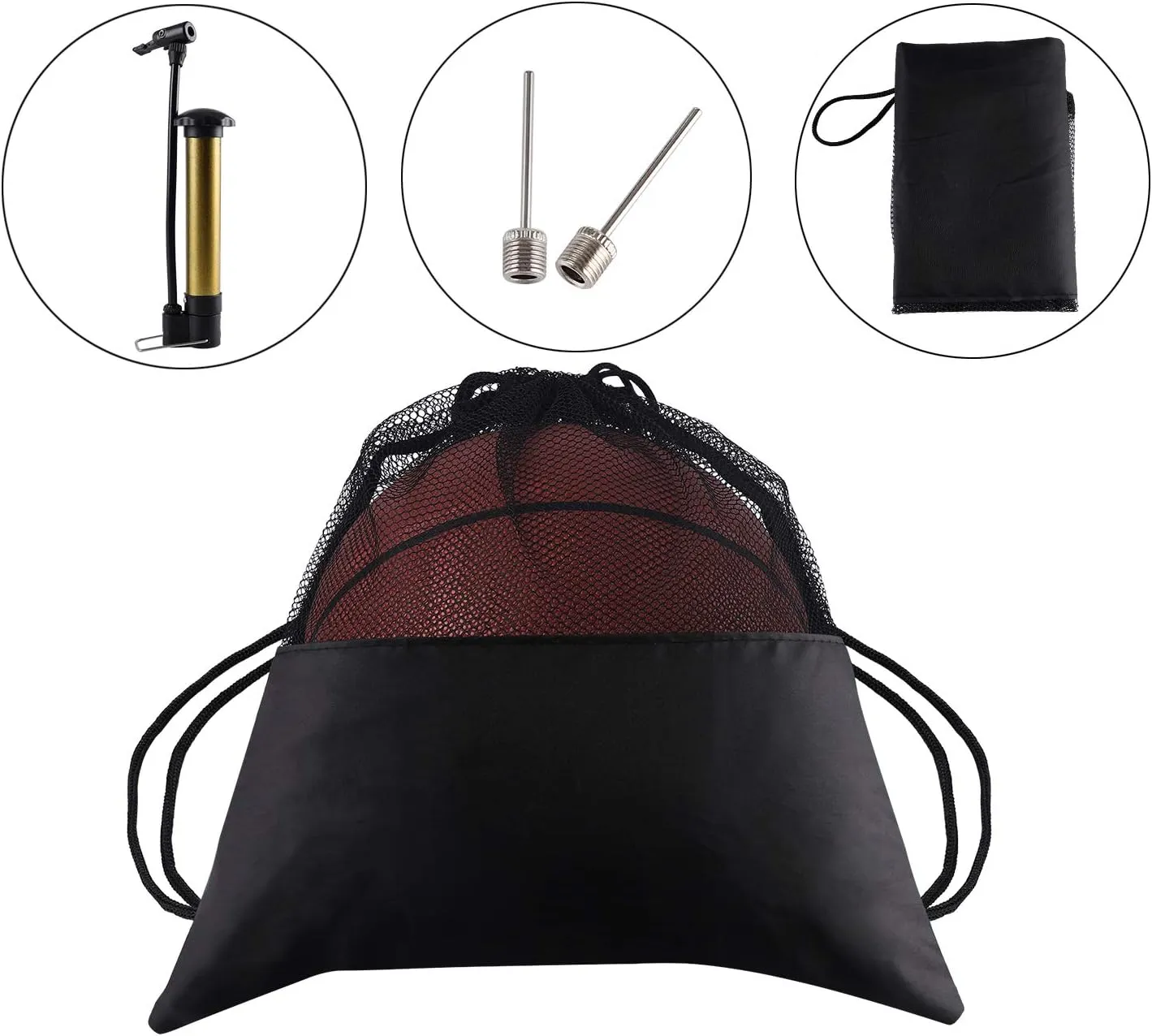 Basketball Size 5/6/7 Composite Leather Street Basketball Indoor Outdoor Game Ball with Needle,Pump and Carry Bag