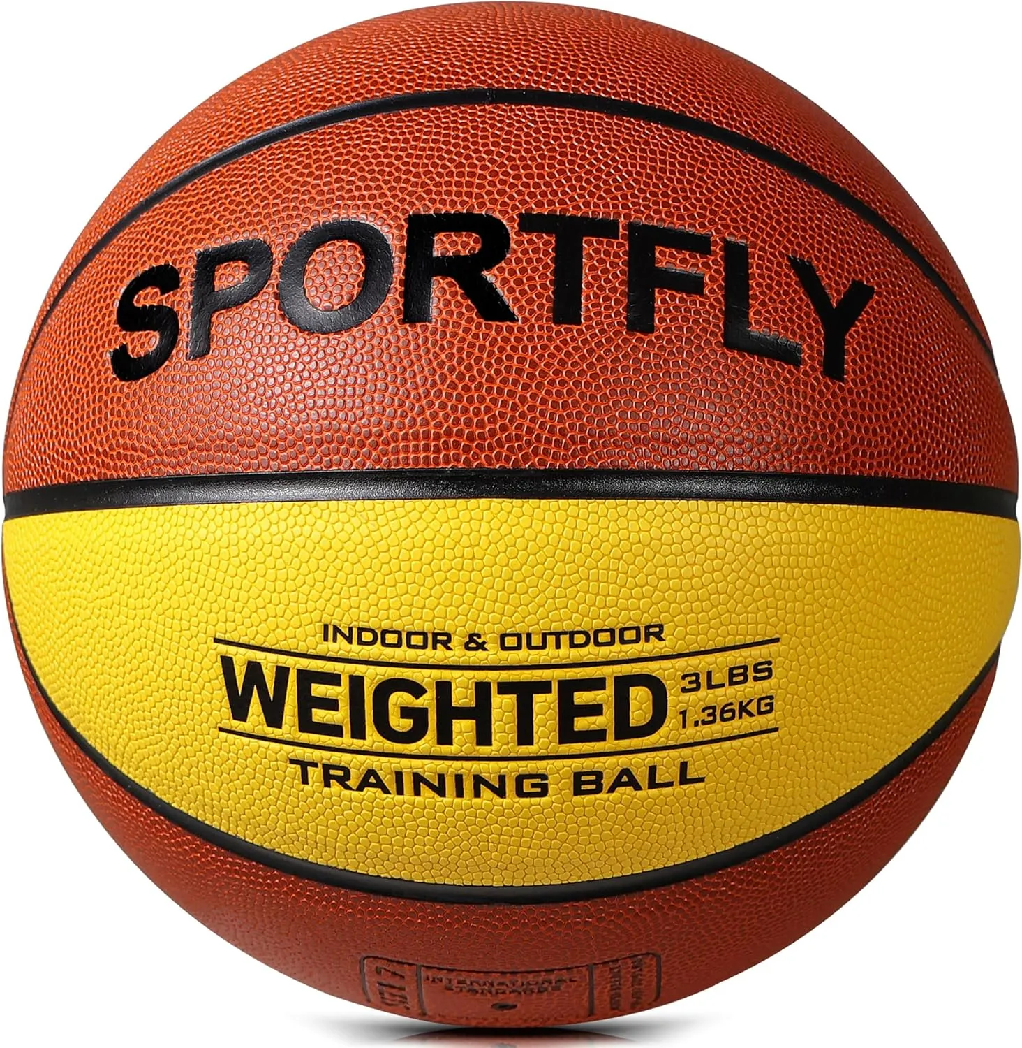 Basketball Weighted 1.3kg Auxiliary Heavy Ball 3lbs Size 7 for Indoor and Outdoor Training, Training Heavy Basketball for Improving Dribbling and Ball Control