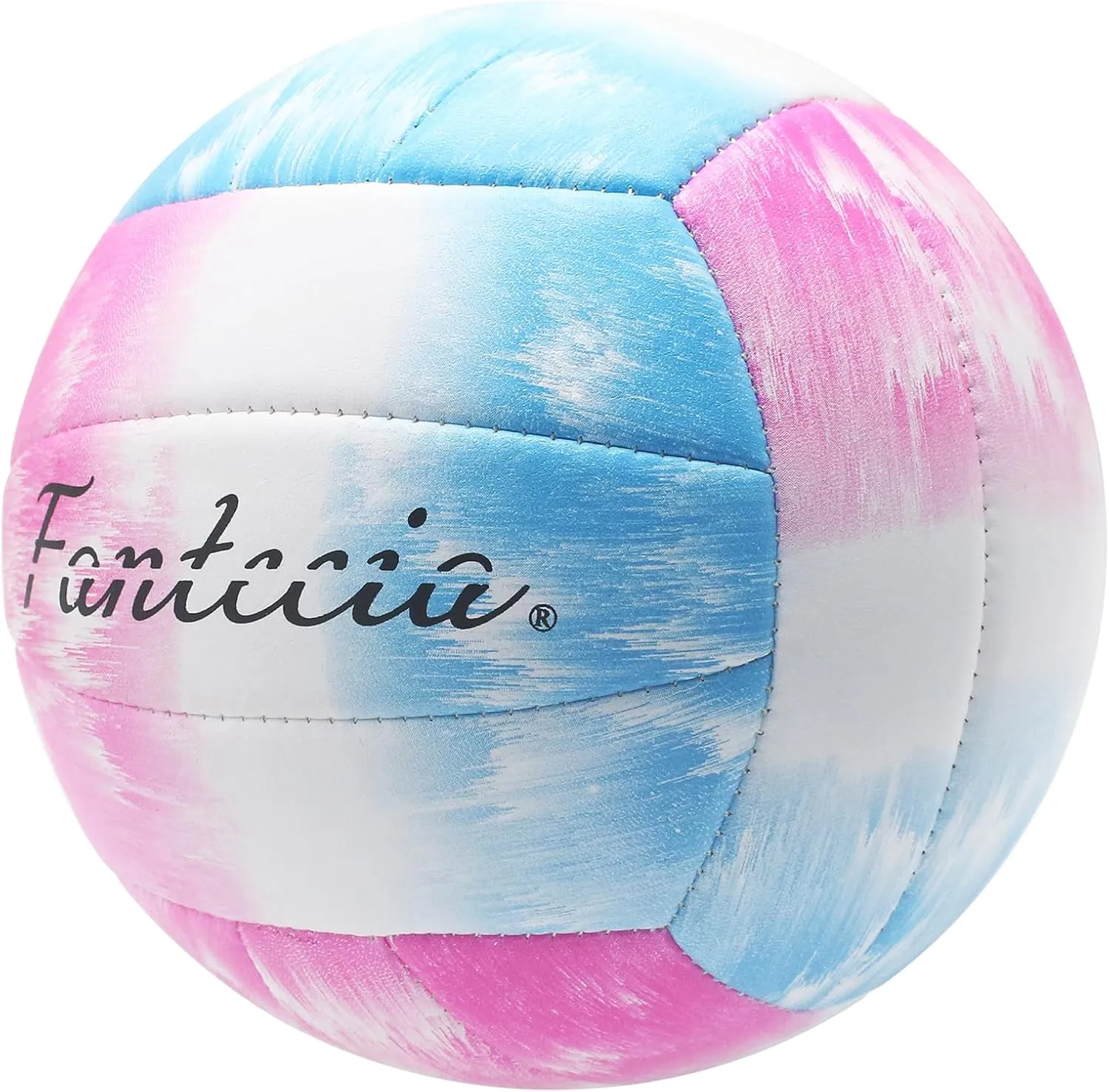 Beach Volleyball Official Size 5 with Pump, Soft Leather Volleyball for Outdoor Indoor Game, Gift for Unisex Adult