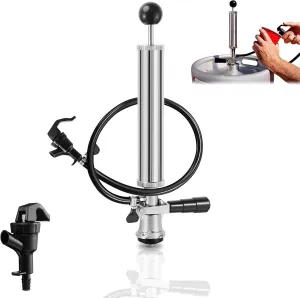 Beer Tap Beer Keg Pump Tap D Type Keg Hand Pump for Sankey Keg, 8" Keg Pump Taps for Beer Keg Party Pump Beer Picnic Tap Keg Tap Pump with Beer Faucet & Beer Line for Homebrew Draft Beer