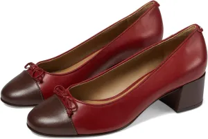 Bernardo Marisol - Heels for Women - Leather Upper - Round Toe - Block Heels - Leather Outsole & InsoleDark Red/Chocolate 6 M