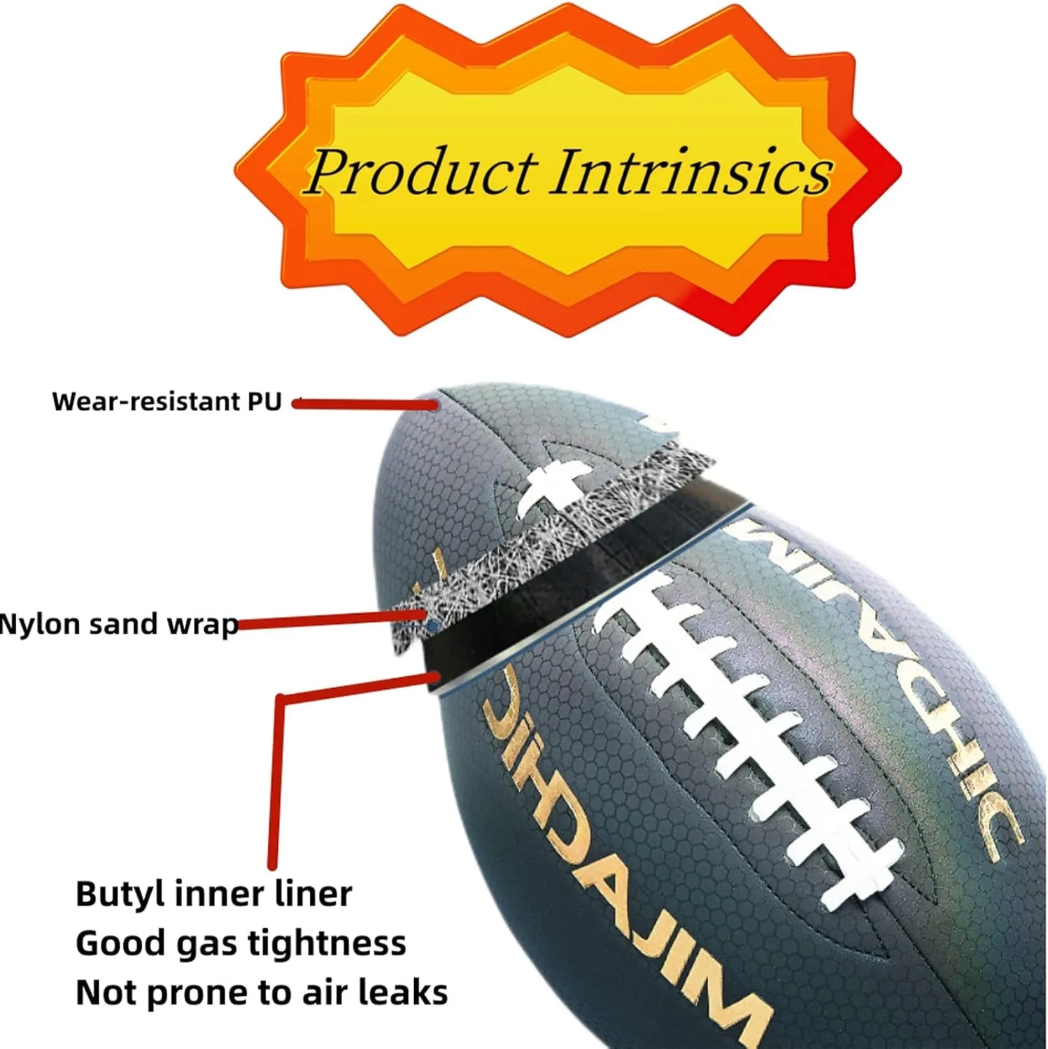 Bright Football Glow in The Dark Football Youth, Holographic Football Reflective Glowing Footballs for, Teens and Adults, Composite Leather Football with Pump