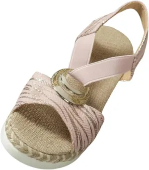 Bulepods Orthopedic Women Sandal Breathable Arch Support Wedge Slip On Vintage Summer