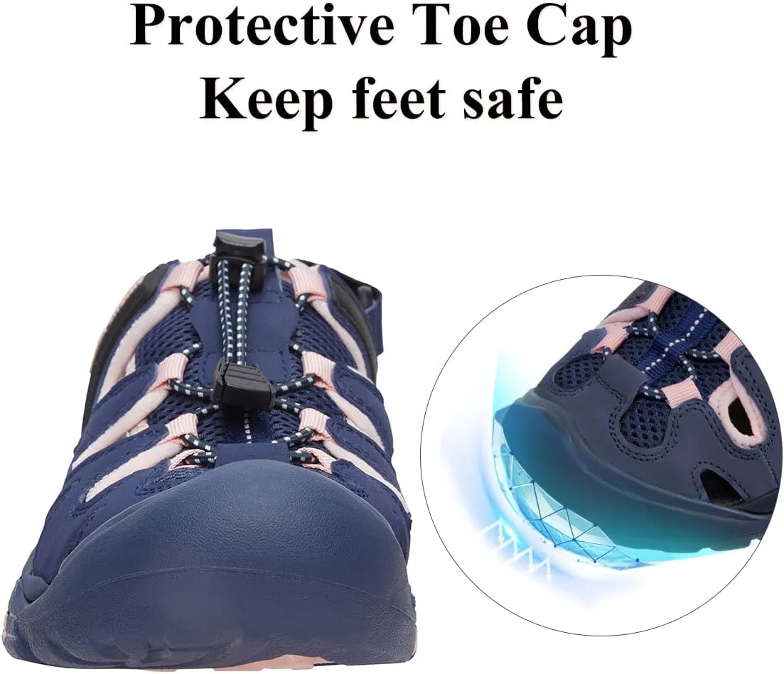 CAMEL CROWN Women's Hiking Sandals Waterproof Closed Toe Water Sandals Comfort Adjustable Athletic Outdoor Sandals for Summer Beach Hiker Walking Fishing