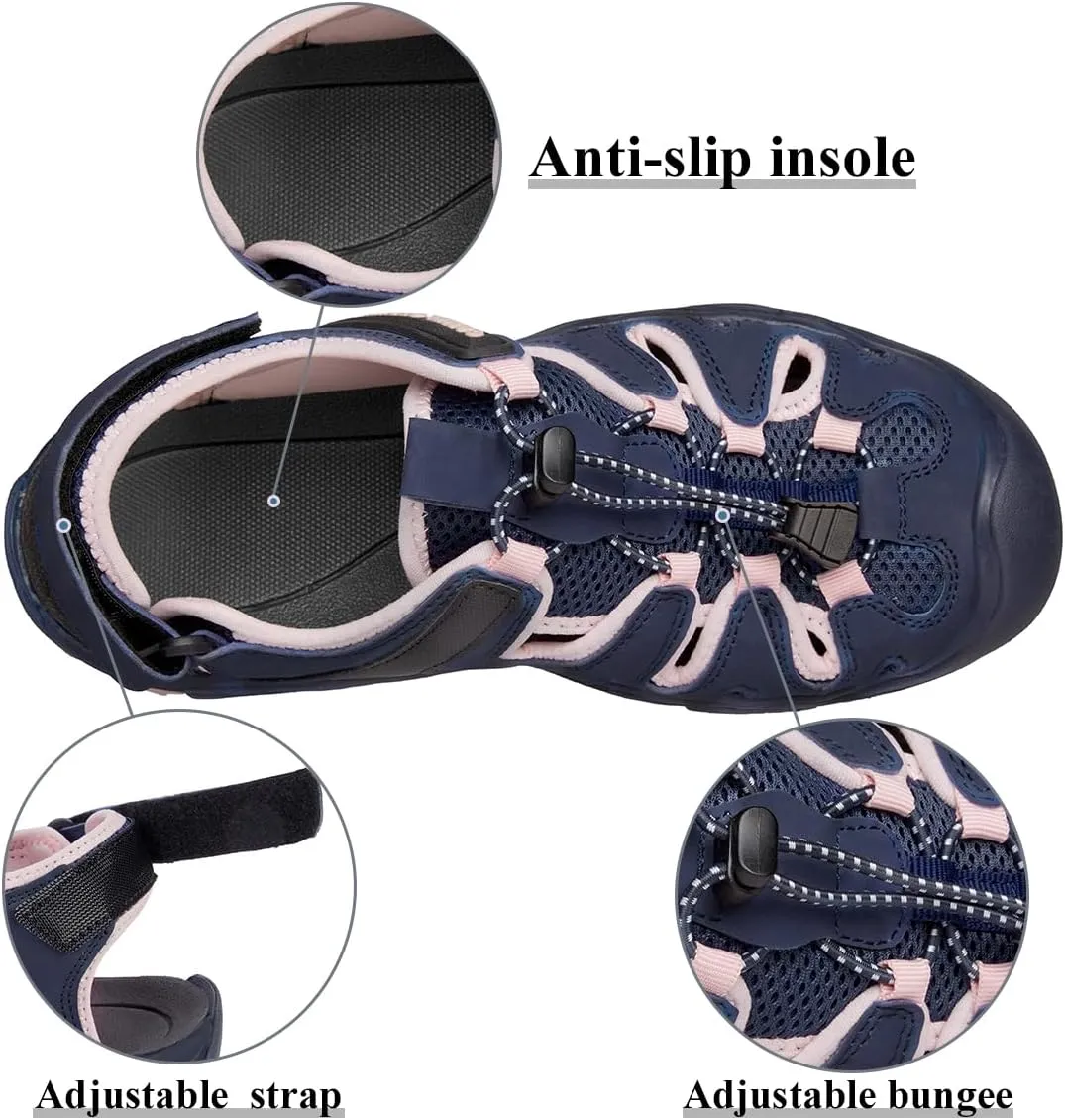 CAMEL CROWN Women's Hiking Sandals Waterproof Closed Toe Water Sandals Comfort Adjustable Athletic Outdoor Sandals for Summer Beach Hiker Walking Fishing