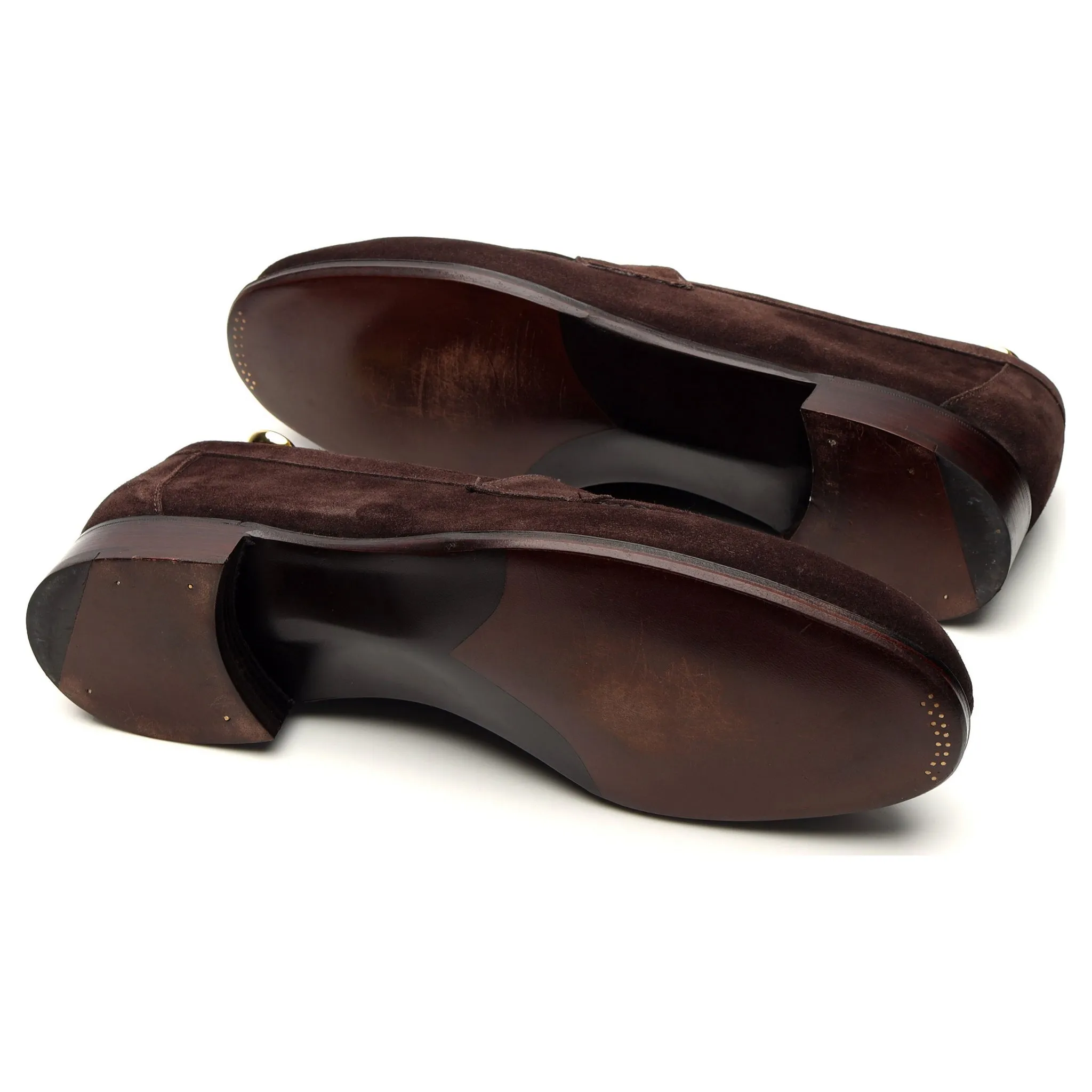 'Cannes' Dark Brown Suede Split Toe Loafer UK 12 E
