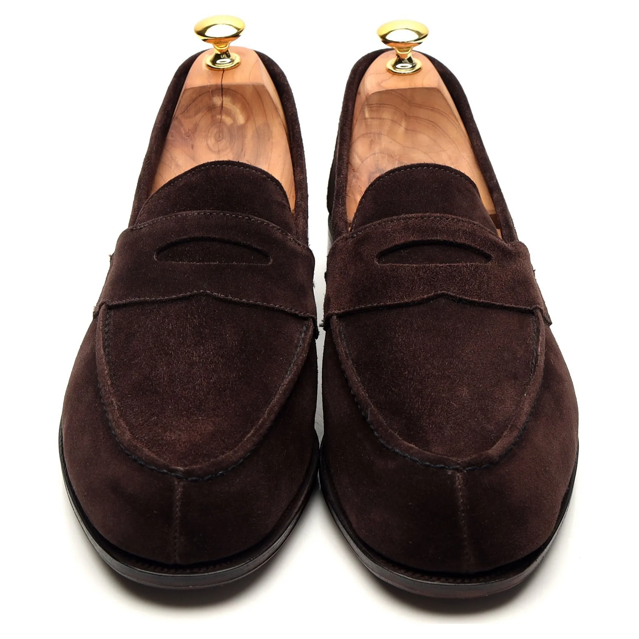 'Cannes' Dark Brown Suede Split Toe Loafer UK 12 E