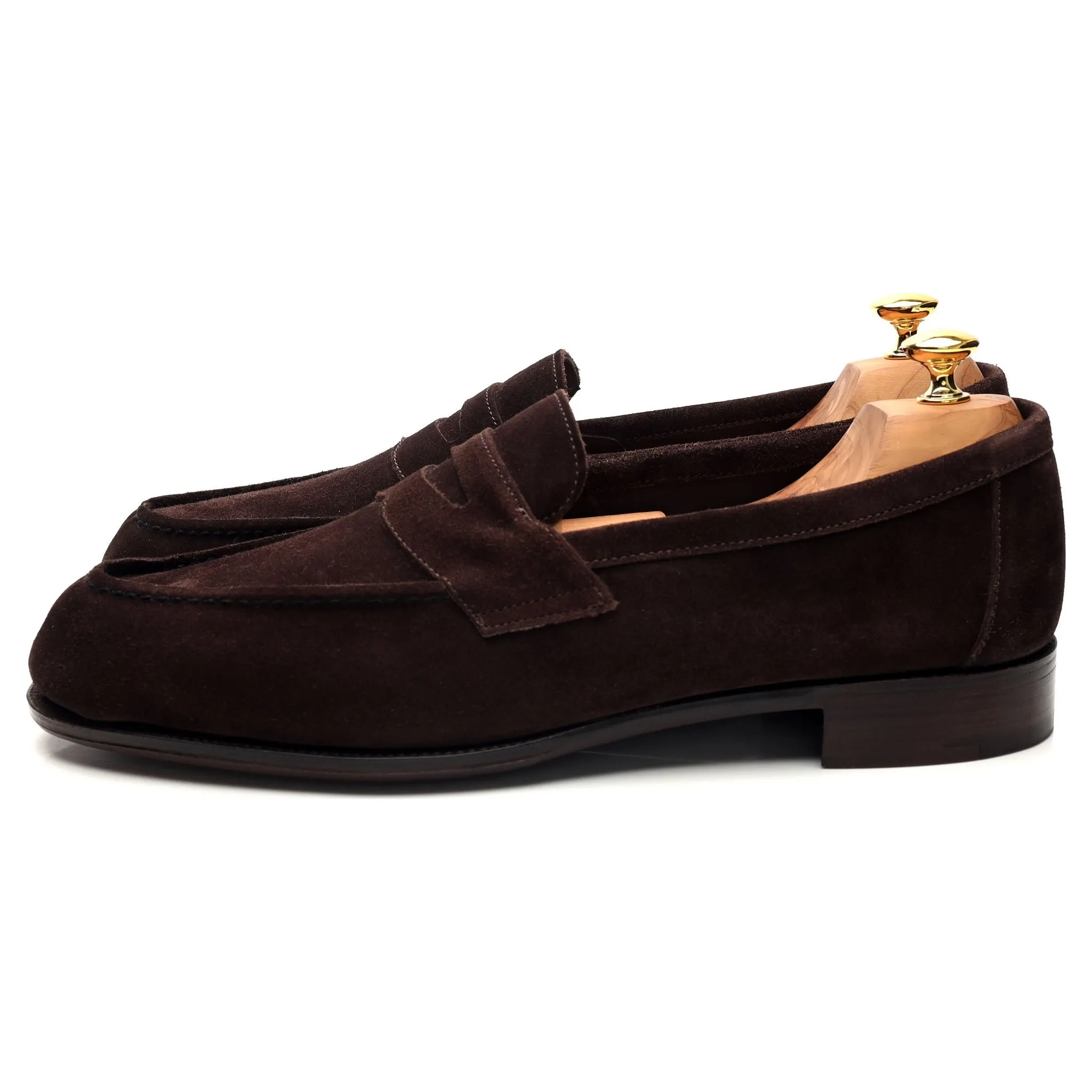 'Cannes' Dark Brown Suede Split Toe Loafer UK 12 E