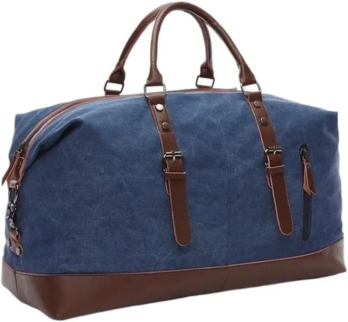 Canvas Leather Men Travel Bags Carry On Luggage Bag Men Duffel Bag Handbag Travel Tote Large Weekend Bag