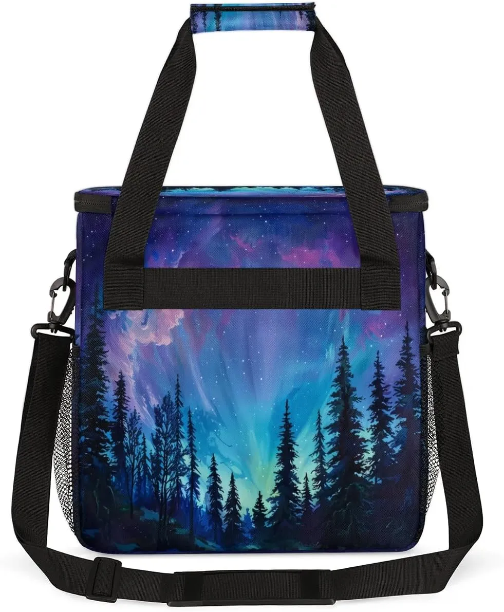 cfpolar Aurora Borealis Coffee Maker Storage Bag, Travel Coffee Maker Carrying Case with K-Mini/K-Mini Plus Compatibility, Dustproof Tote Bag with Shoulder Strap for Women/Men
