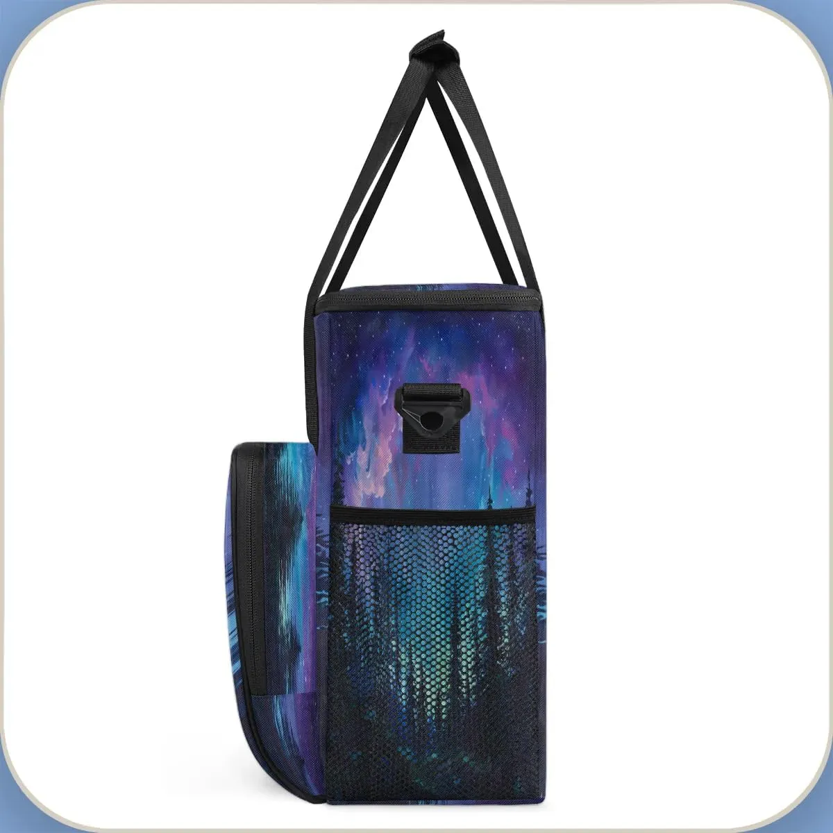 cfpolar Aurora Borealis Coffee Maker Storage Bag, Travel Coffee Maker Carrying Case with K-Mini/K-Mini Plus Compatibility, Dustproof Tote Bag with Shoulder Strap for Women/Men