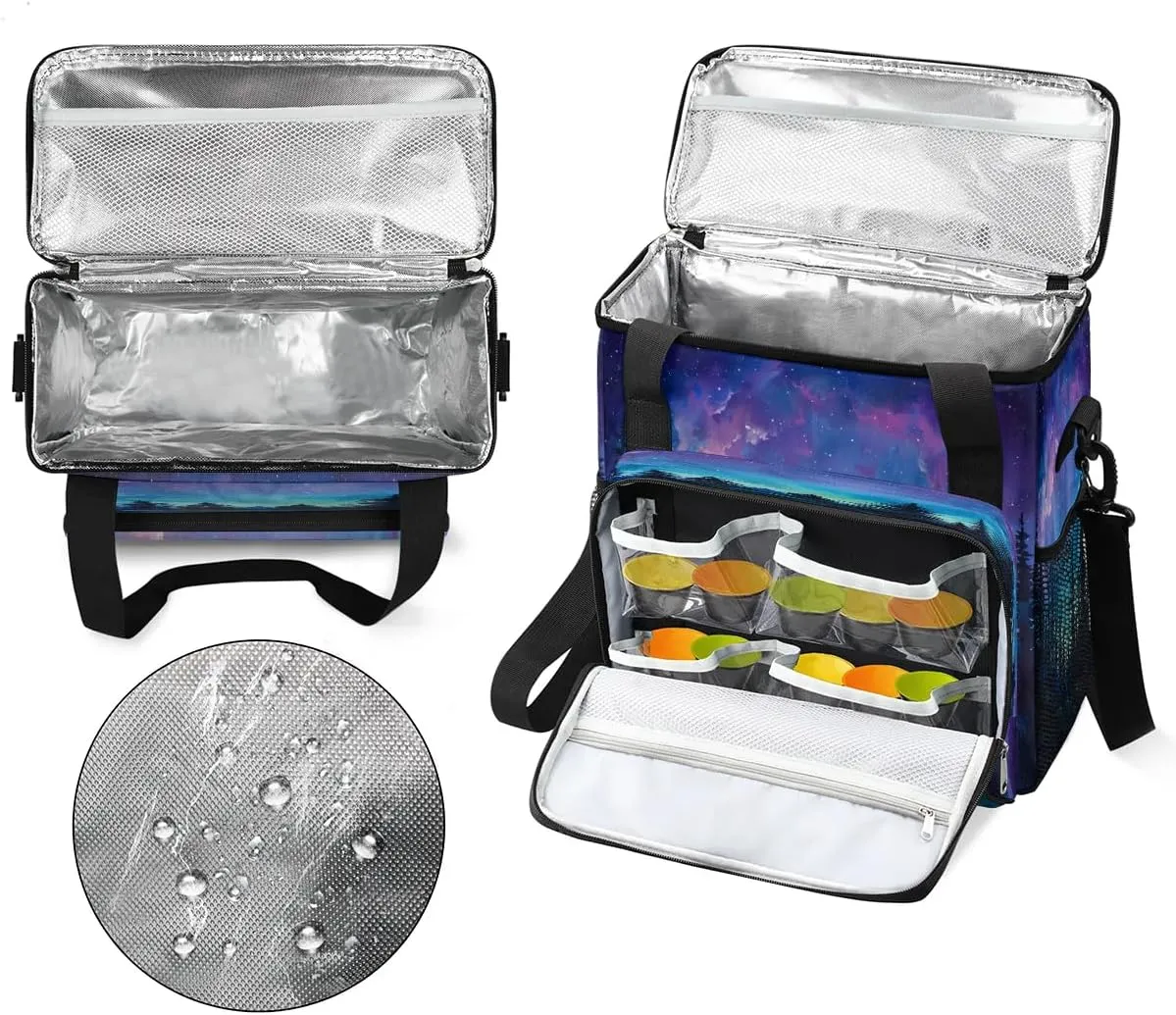 cfpolar Aurora Borealis Coffee Maker Storage Bag, Travel Coffee Maker Carrying Case with K-Mini/K-Mini Plus Compatibility, Dustproof Tote Bag with Shoulder Strap for Women/Men