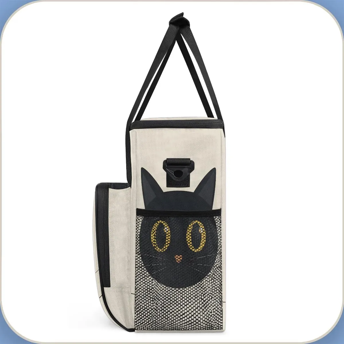 cfpolar Cute Black Cat Face Coffee Maker Storage Bag, Travel Coffee Maker Carrying Storage Tote Bag Compatible with K-Mini or K-Mini Plus, Dustproof Tote Bag with Shoulder Strap for Women Men