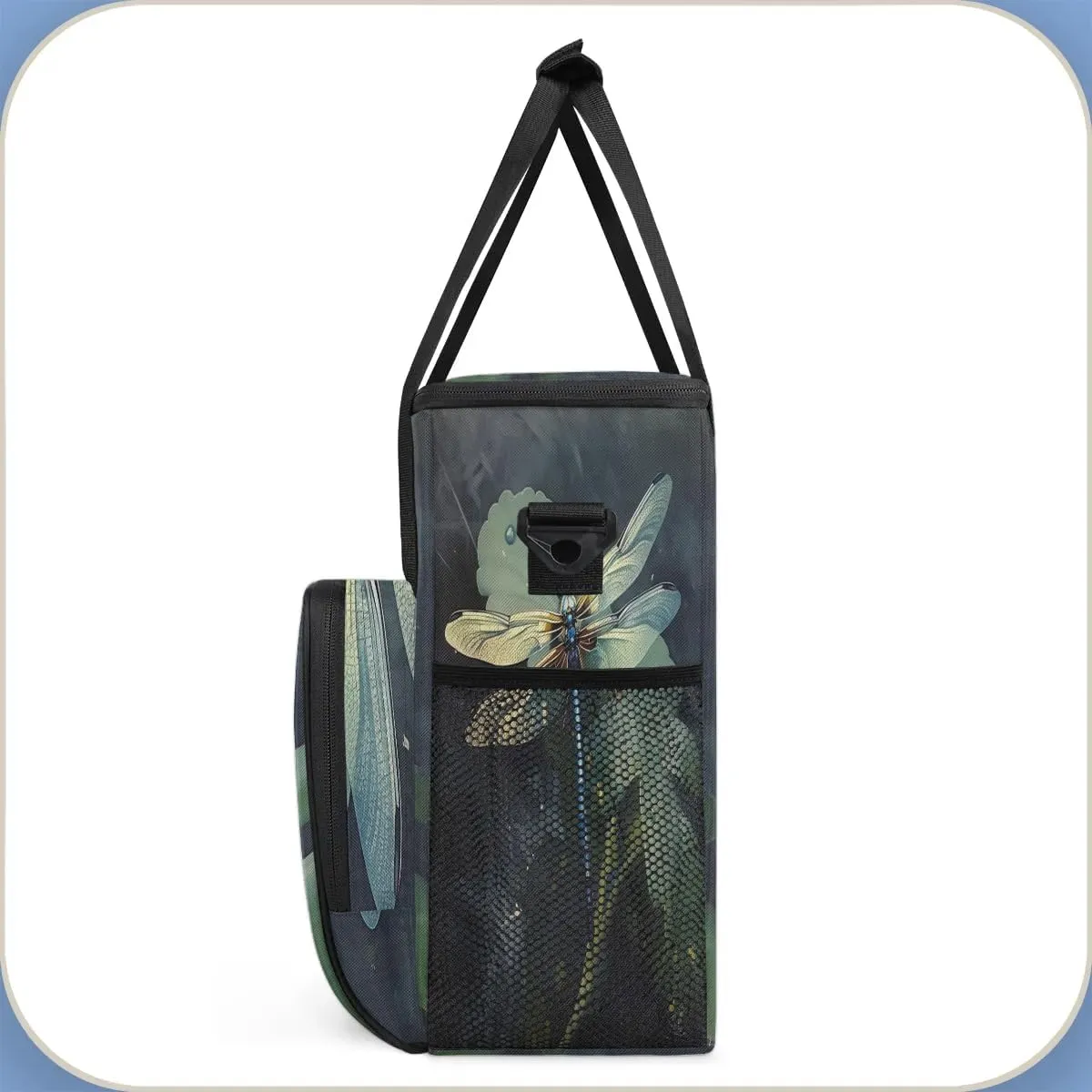 cfpolar Dragonfly With Green Leaf Coffee Maker Storage Bag, Travel Coffee Maker Carrying Storage Tote Bag Compatible with K-Mini or K-Mini Plus, Dustproof Tote Bag with Shoulder Strap for Women Men