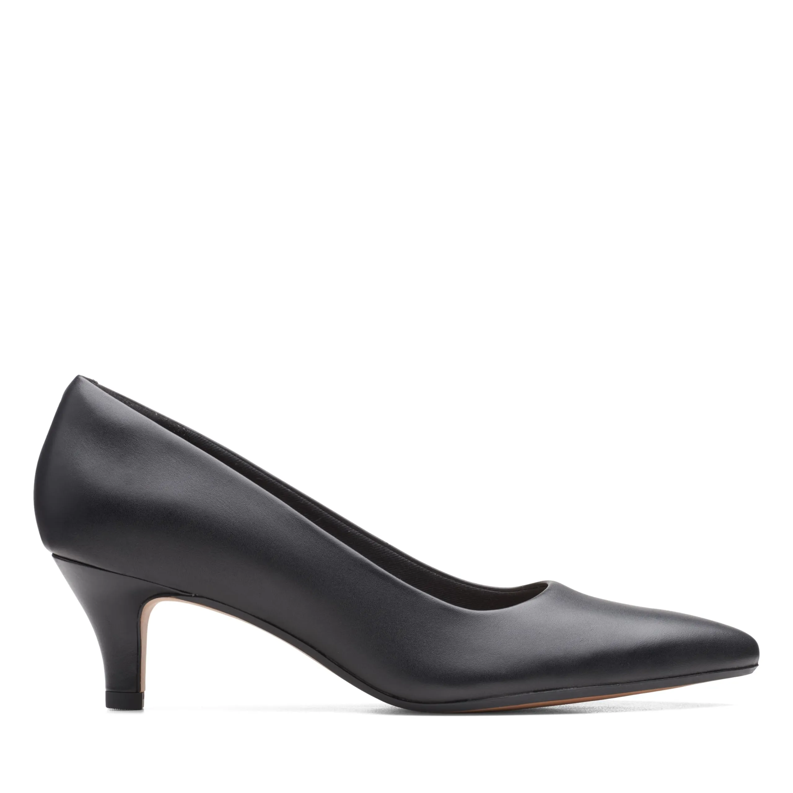 Clarks womens Linvale Jerica Pump, Black Leather, 8.5 Wide US