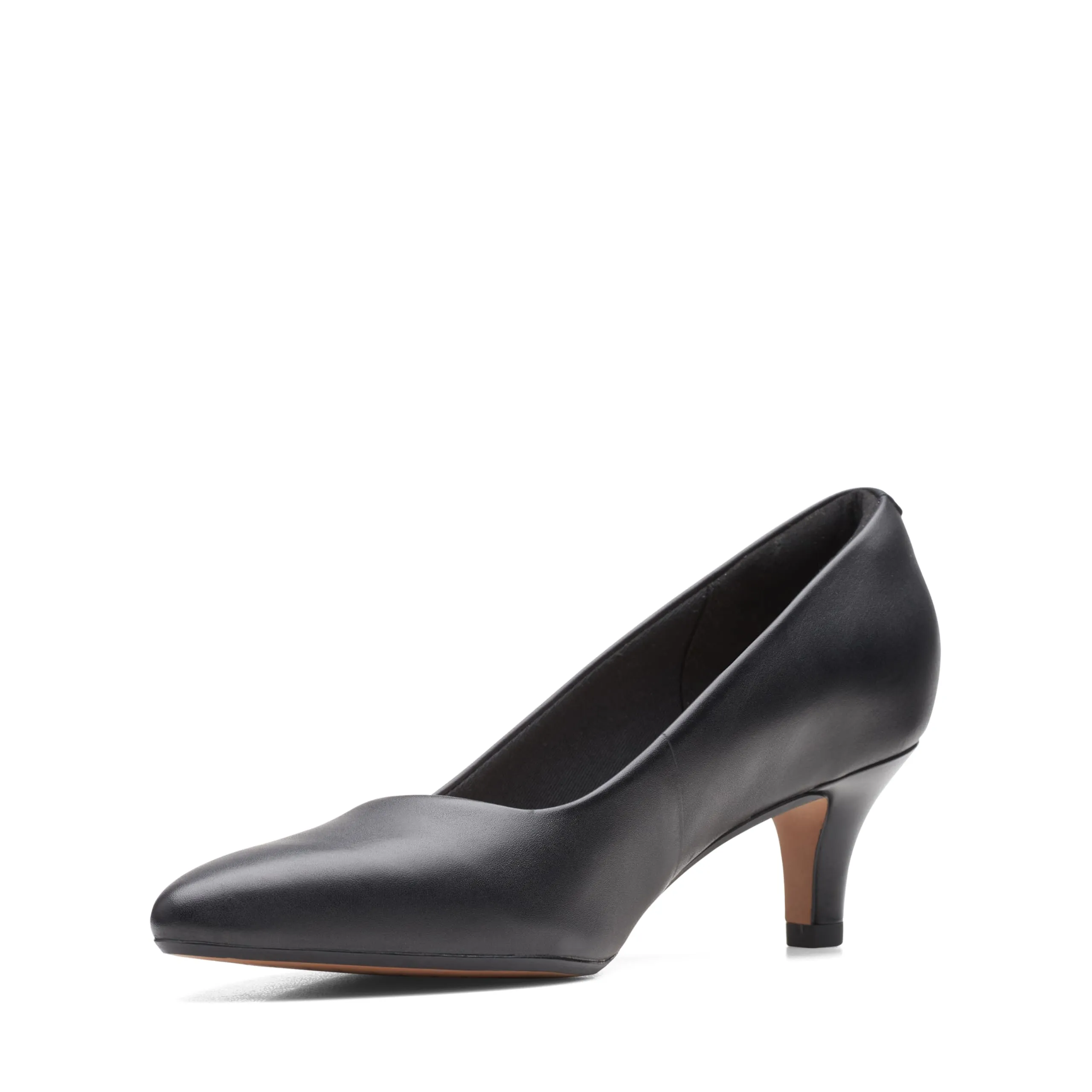 Clarks womens Linvale Jerica Pump, Black Leather, 8.5 Wide US