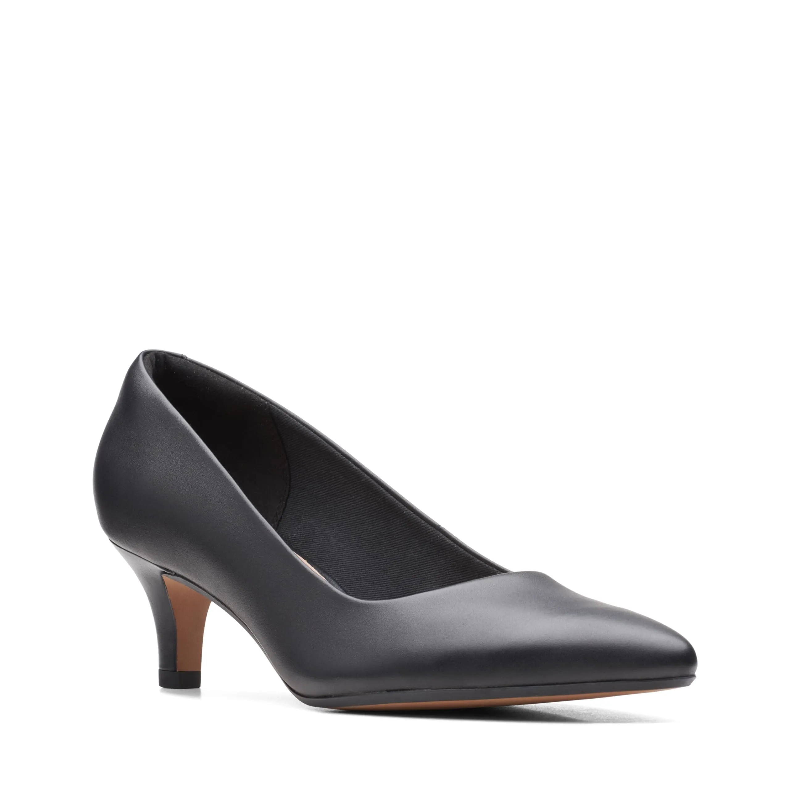 Clarks womens Linvale Jerica Pump, Black Leather, 8.5 Wide US
