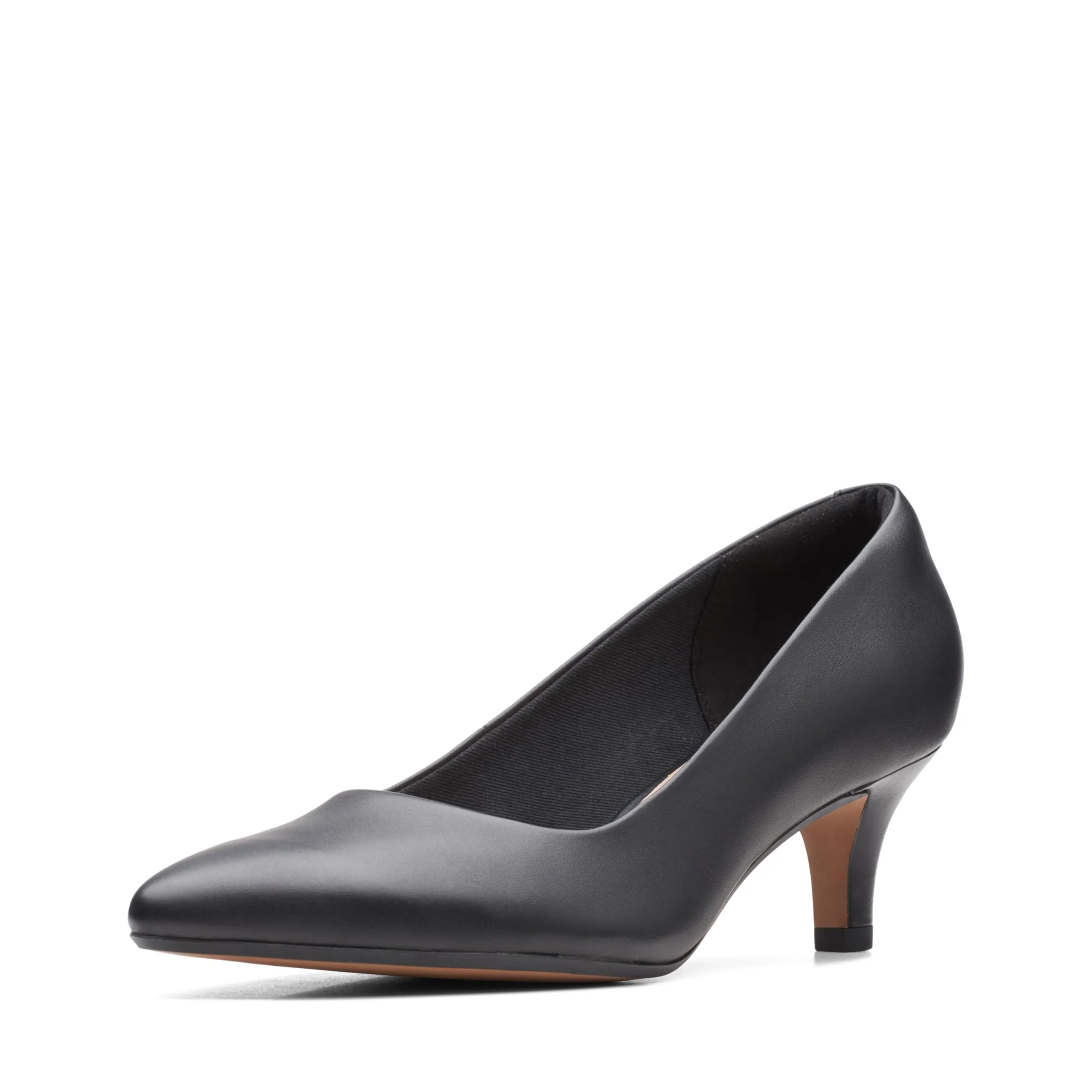 Clarks womens Linvale Jerica Pump, Black Leather, 8.5 Wide US