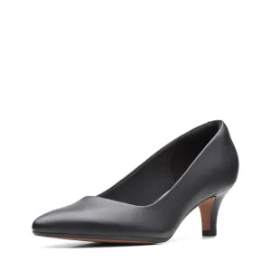 Clarks womens Linvale Jerica Pump, Black Leather, 8.5 Wide US