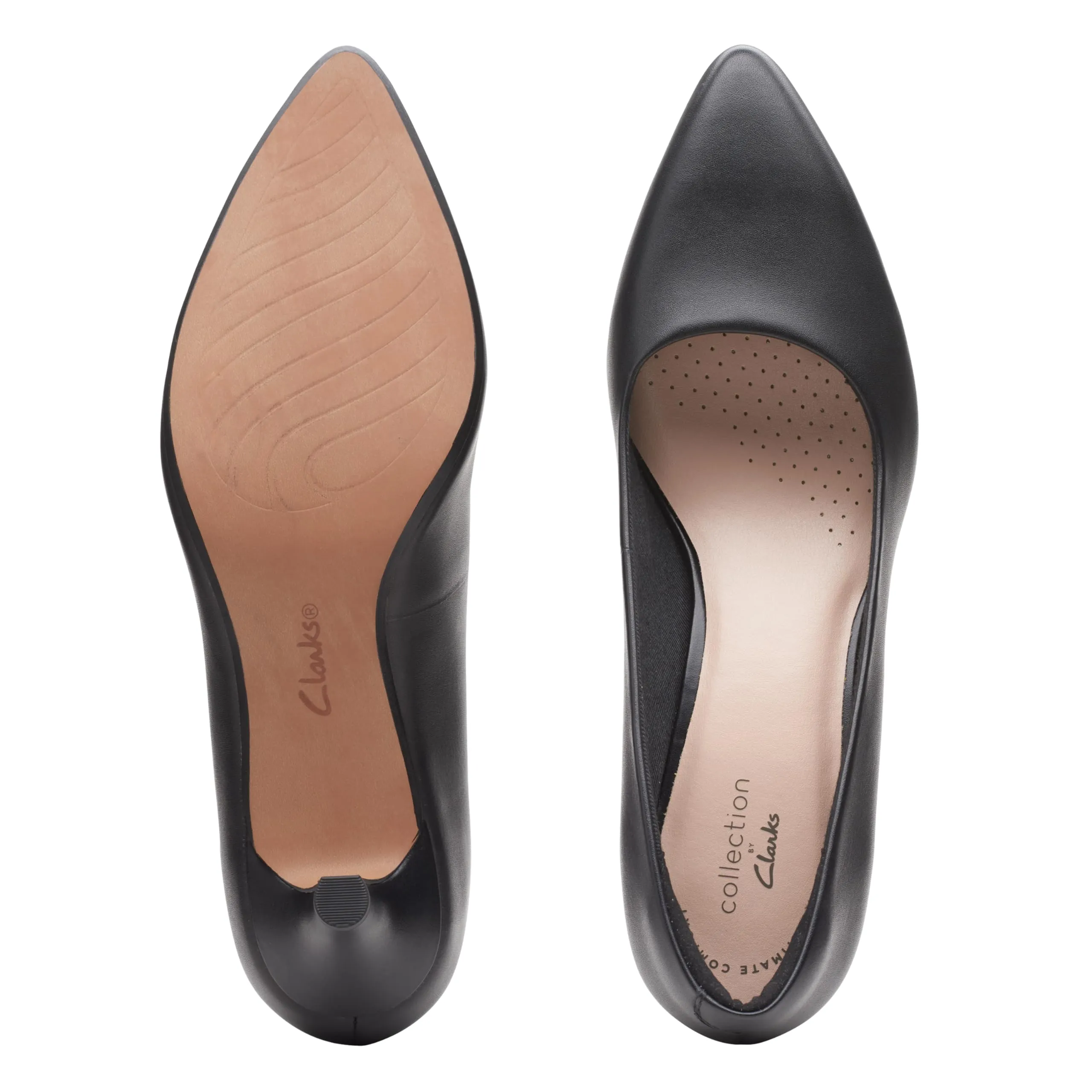 Clarks womens Linvale Jerica Pump, Black Leather, 8.5 Wide US