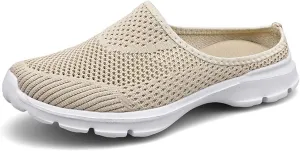 Clogs For Women Breathable Mesh Flat Slippers Casual Slingback Mules Sneakers Closed Round Toe Slip On Slippers Lightweight Athletic Outdoor Walking Shoes