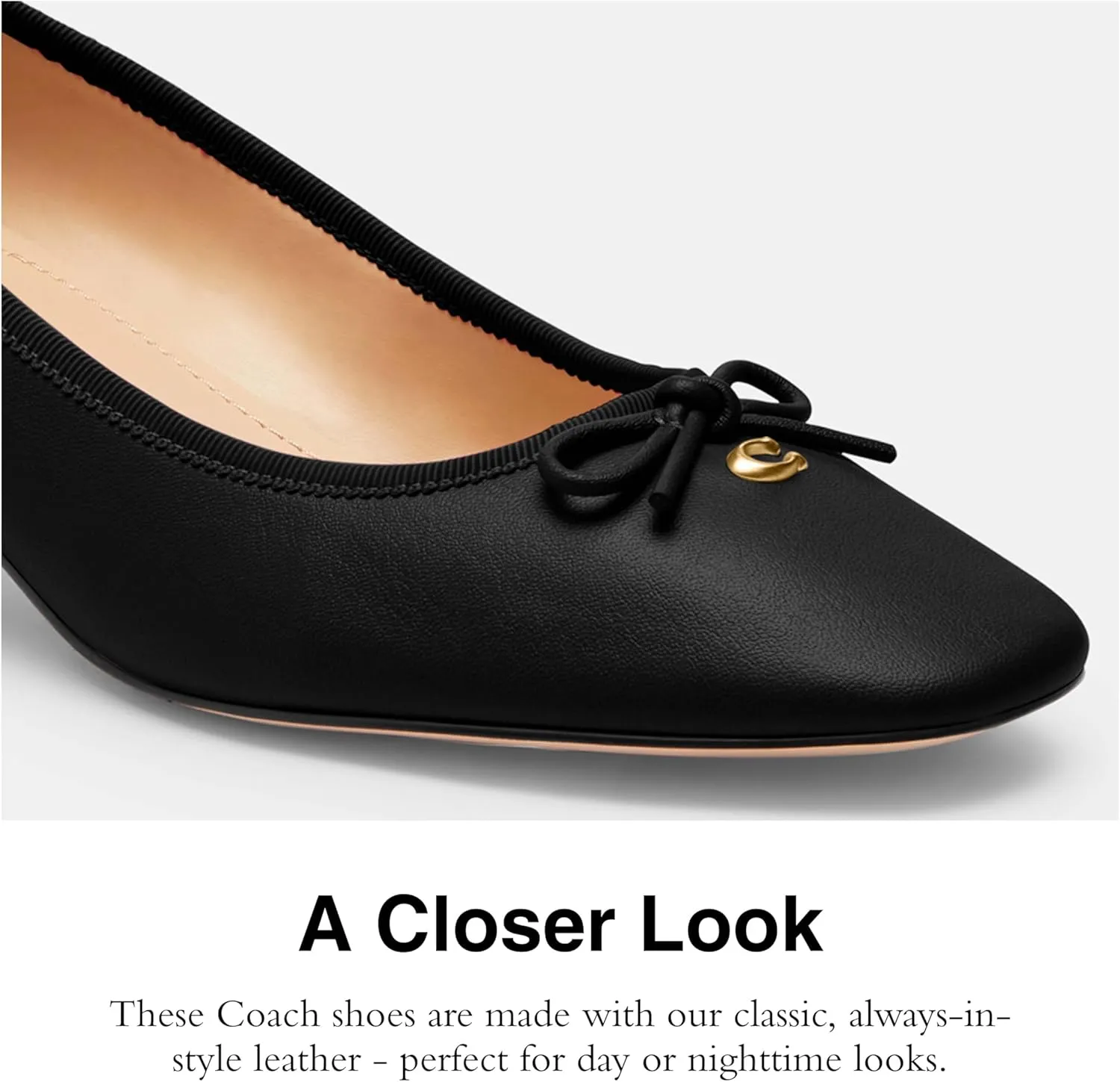 Coach Women's Ava Leather Ballet Pump