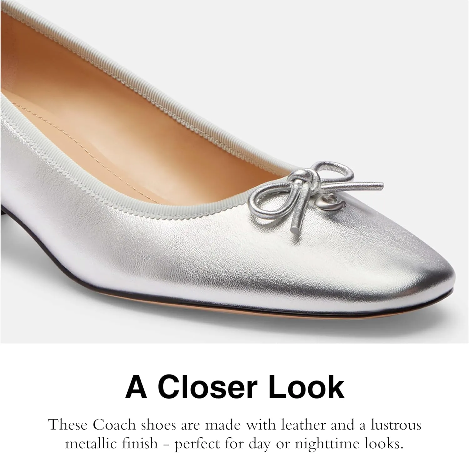 Coach Women's Ava Metallic Leather Ballet Pump