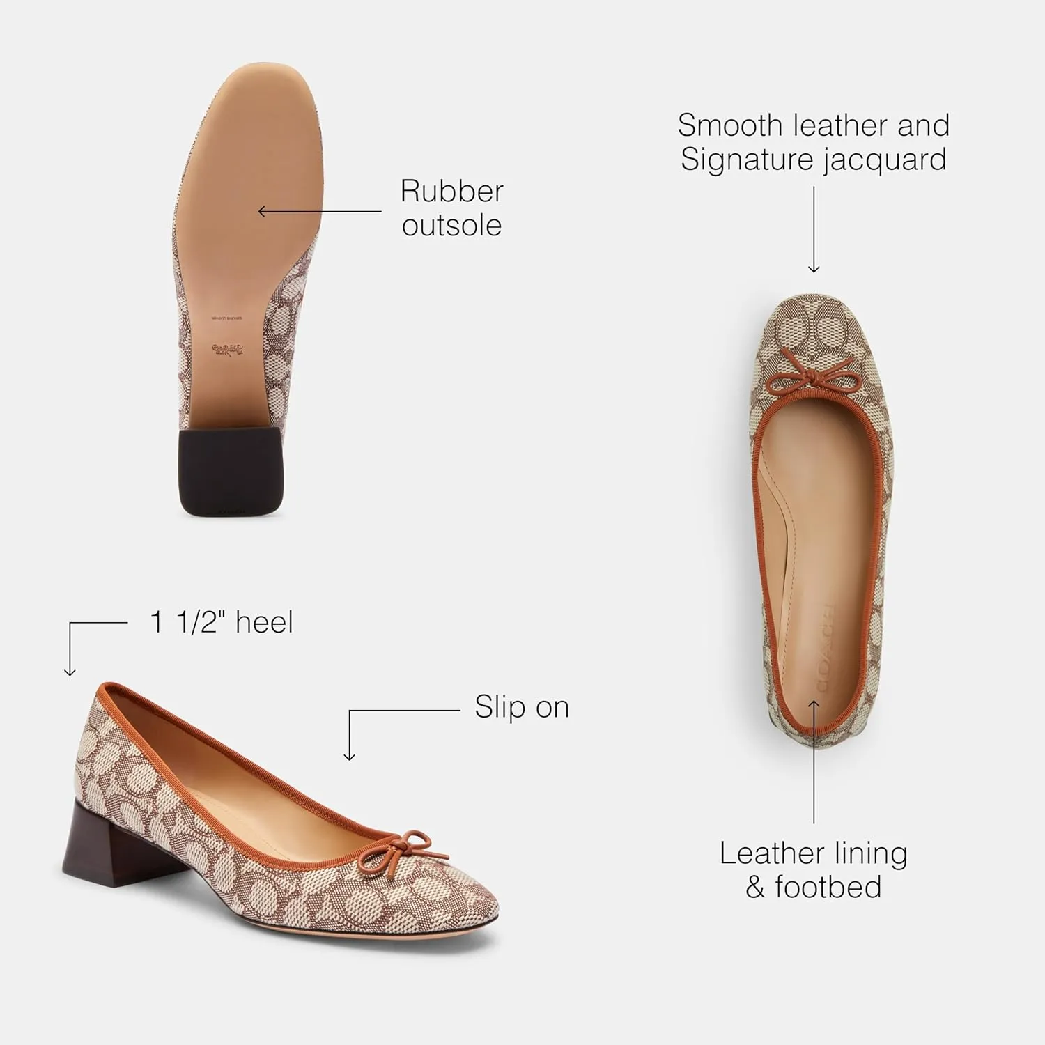 Coach Women's Ava Mini Signature Jacquard Ballet Pump