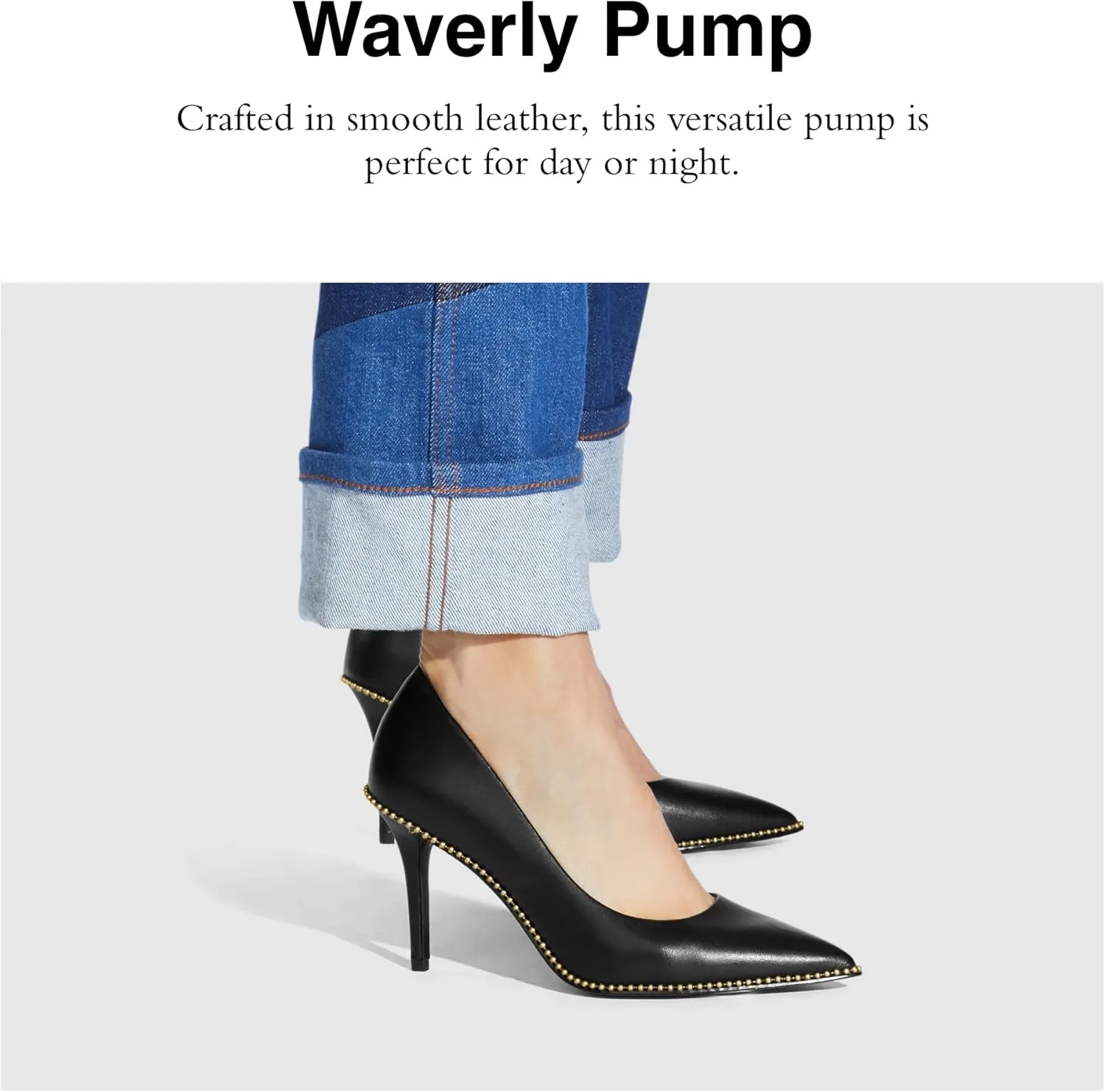 Coach Women's Waverly Pump, Black Leather, 7