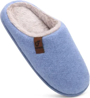 COFACE Unisex Mens Womens Cozy Memory Foam Scuff Slippers Casual Slip On Warm House Shoes Indoor/Outdoor Sandal Slippers With Arch Support Rubber Sole Size 4-15