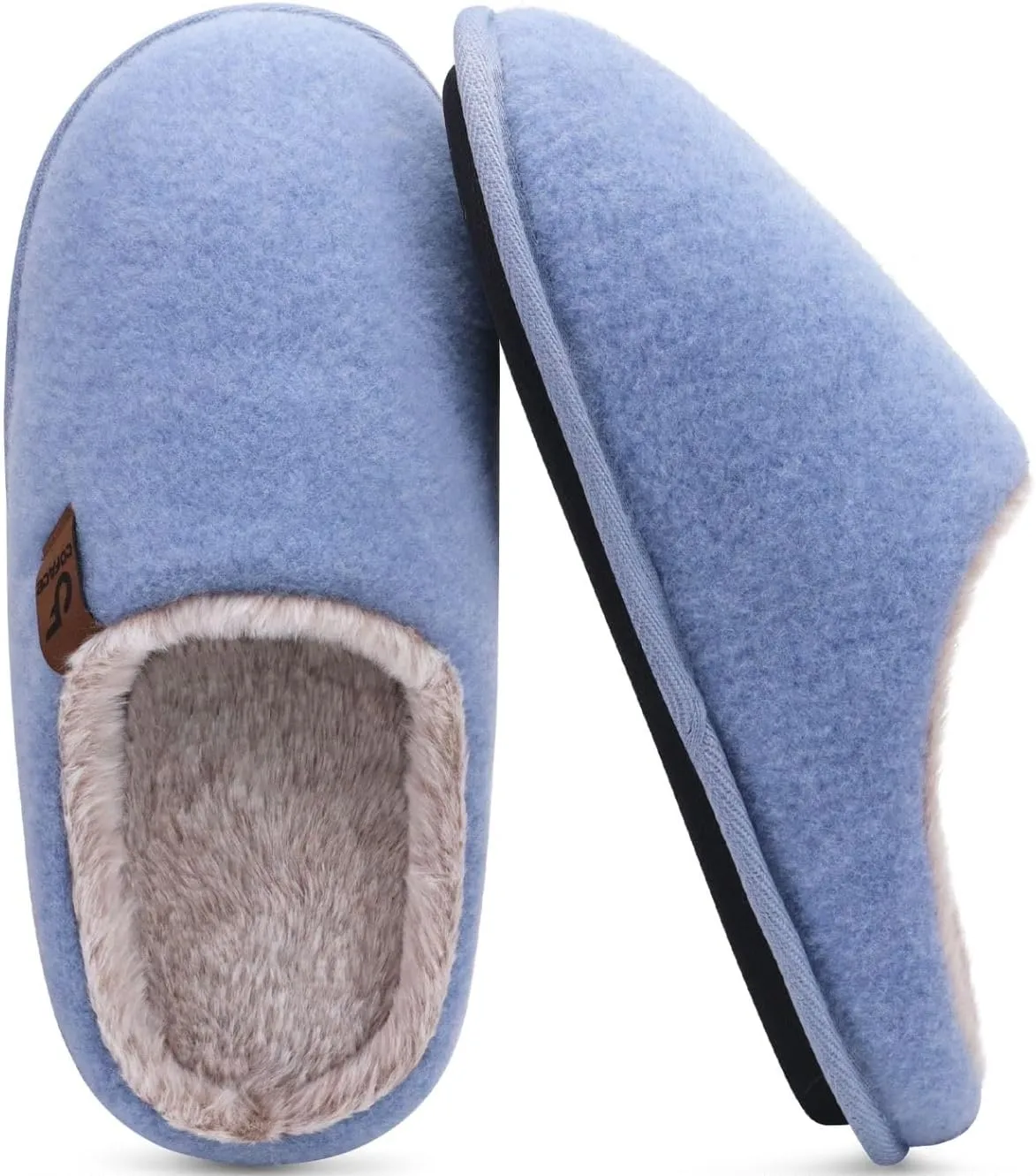 COFACE Unisex Mens Womens Cozy Memory Foam Scuff Slippers Casual Slip On Warm House Shoes Indoor/Outdoor Sandal Slippers With Arch Support Rubber Sole Size 4-15