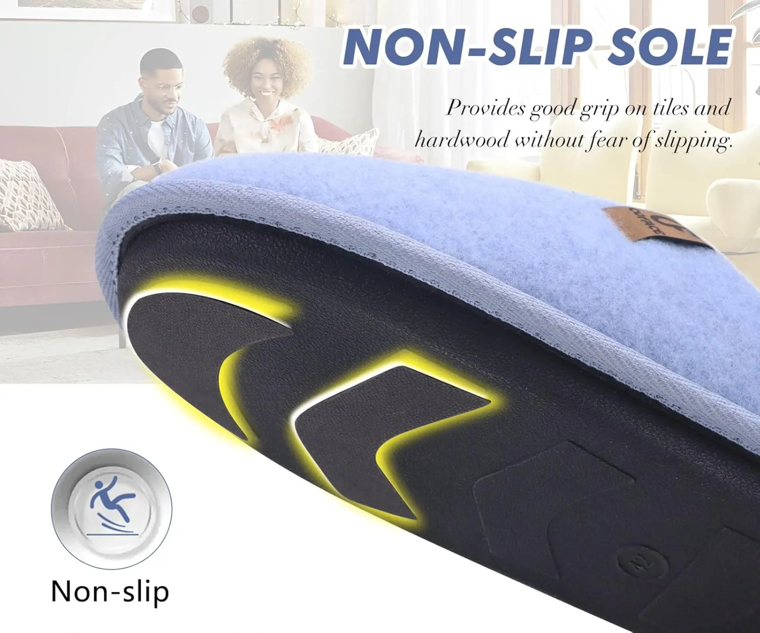 COFACE Unisex Mens Womens Cozy Memory Foam Scuff Slippers Casual Slip On Warm House Shoes Indoor/Outdoor Sandal Slippers With Arch Support Rubber Sole Size 4-15